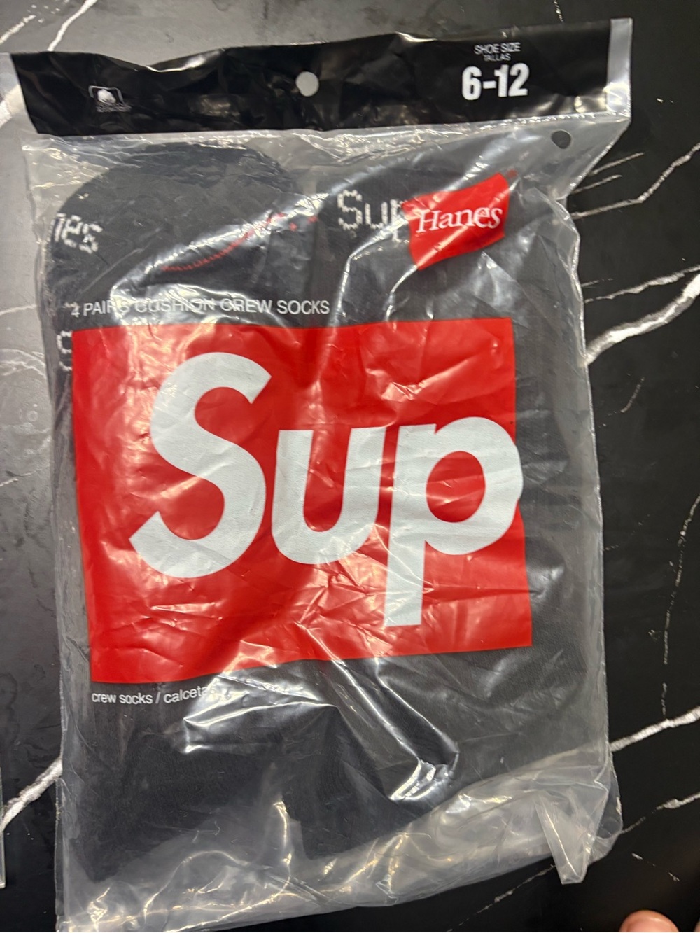 Supreme Black Crew Socks (4 Pairs)